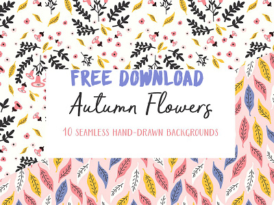 Autumn Flowers Seamless Patterns autumn autumn flowers autumn pattern backgrounds clipart floral floral background flowers flowers pattern free free download hand drawn hand drawn backgrounds illustration leaf leaves leaves pattern pattern seamless patterns texture