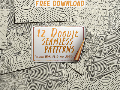 Doodle Seamless Patterns background design doodle doodle pattern doodle patterns doodle seamless patterns free free download free downloads geometric line art pattern patterns print seamless patterns set texture vector vector pattern vector patterns