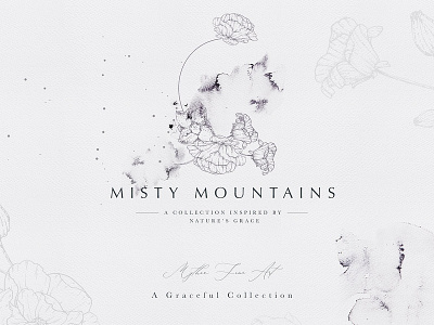 Elegant Watercolor Illustration Set autumn branding delicate elegant feminine floral flower hand drawn illustration logo misty misty mountains texture vector watercolor watercolor backgrounds watercolor clipart watercolor illustration watercolor illustration set wedding