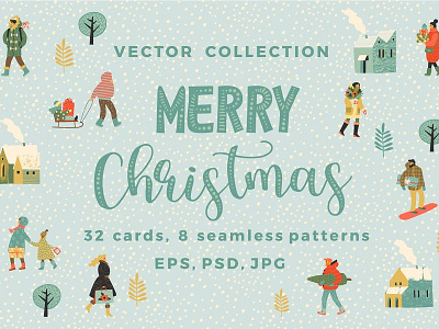 Merry Christmas vector collection background cards cartoon character collection design holidays holidays illustrations illustration merry christmas merry christmas illustration merry christmas vector patterns seamless seamless patterns textures trendy vacation vector vintage