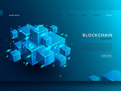 Blockchain concepts app banner block block chain blockchain blockchain concept blockchain concepts concept concepts crypto design development digital graphic landing page security technology vector web app website