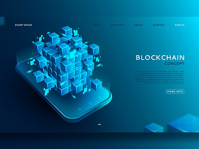 Blockchain concepts app banner block block chain blockchain blockchain concept blockchain concepts concept concepts crypto design development digital graphic landing page security technology vector web app website