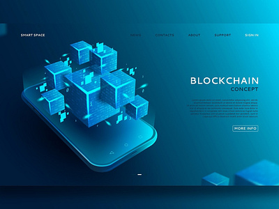 Blockchain concepts app banner block block chain blockchain blockchain concept blockchain concepts concept concepts crypto design development digital graphic landing page security technology vector web app website