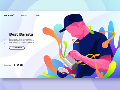 Best Coffee Barista - Landing Page app banner coffee concept concept app design development icon illustration internet internet marketing landing landing page marketing page process professional web app web development website