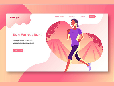 Jogging - Banner & Landing Page app banner business concept concept app development gym icon icons illustration jogging landing landing page page strategy technology vector web app website yoga