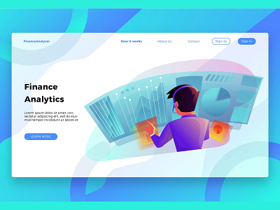 Finance Analytics - Landing Page analytics app banner business concept concept app development finance finance analytics icon icons illustration landing landing page page strategy technology vector web app website