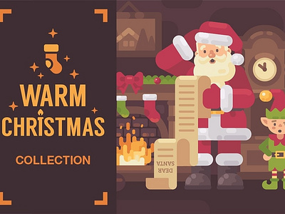 Warm Christmas background banner christmas christmas backgrounds christmas illustrations concept design flat design flyer holiday holiday card illustration merry christmas poster template vector warm christmas warm christmas collection watercolor website