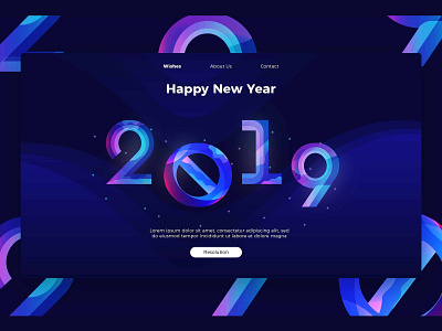 Happy New Year - Banner & Landing Page app banner concept concept app design development happy new year home icon illustration internet landing landing page marketing page process professional web app web development website