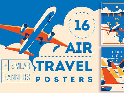 -50% 16 AirTravel Illustrations abstract air air travel air travel illustrations background banners concept design frame icon illustration logo poster posters posters illustration retro travel travel illustration travel illustrations vector