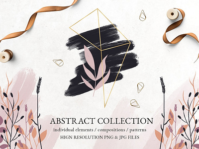 Abstract Collection abstract abstract collection background blush pink collection concept design elements feminine floral floral elements flower foil gold gold foil graphics illustration patterns vector watercolor