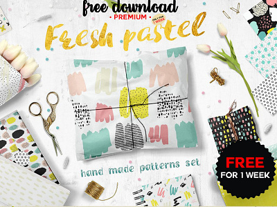 Fresh Pastel Patterns abstract brush clipart color cute elements free free download free premium download fresh hand made hand made patterns inky line pastel pattern patterns patterns set seamless patterns vector