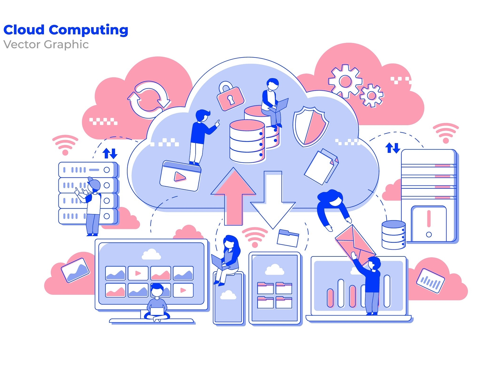 W cloud. Облачные вычисления вектор. «Интернет-вещей», облачные вычисления. Cloud Computing. Облачные технологии фон.