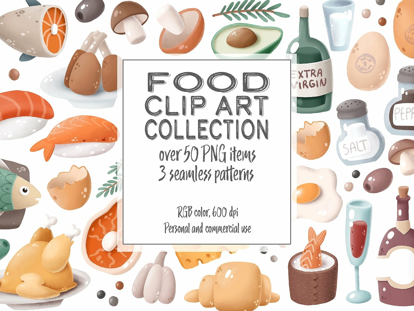 converse food collection clipart