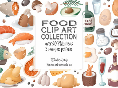 Food clip art collection background clipart concept design elements food food clip art food clip art collection food clipart food illustrations graphic graphic elements illustration png items seamless patterns vector watercolor