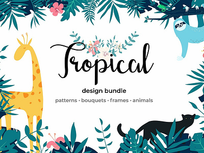 Tropical Design Graphics animals background bouquets clip art concept design design graphics floral frames graphic design graphics illustration leaves patterns tropical tropical design graphics tropical elements tropical illustrations vector website