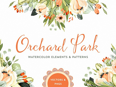 Orchard Park Watercolor Florals background design fall floral floral arrangement floral graphics florals flower bouquets flower clip art flowers illustration orchard orchard park patterns vector vector pattern watercolor watercolor elements watercolor florals watercolor wreath