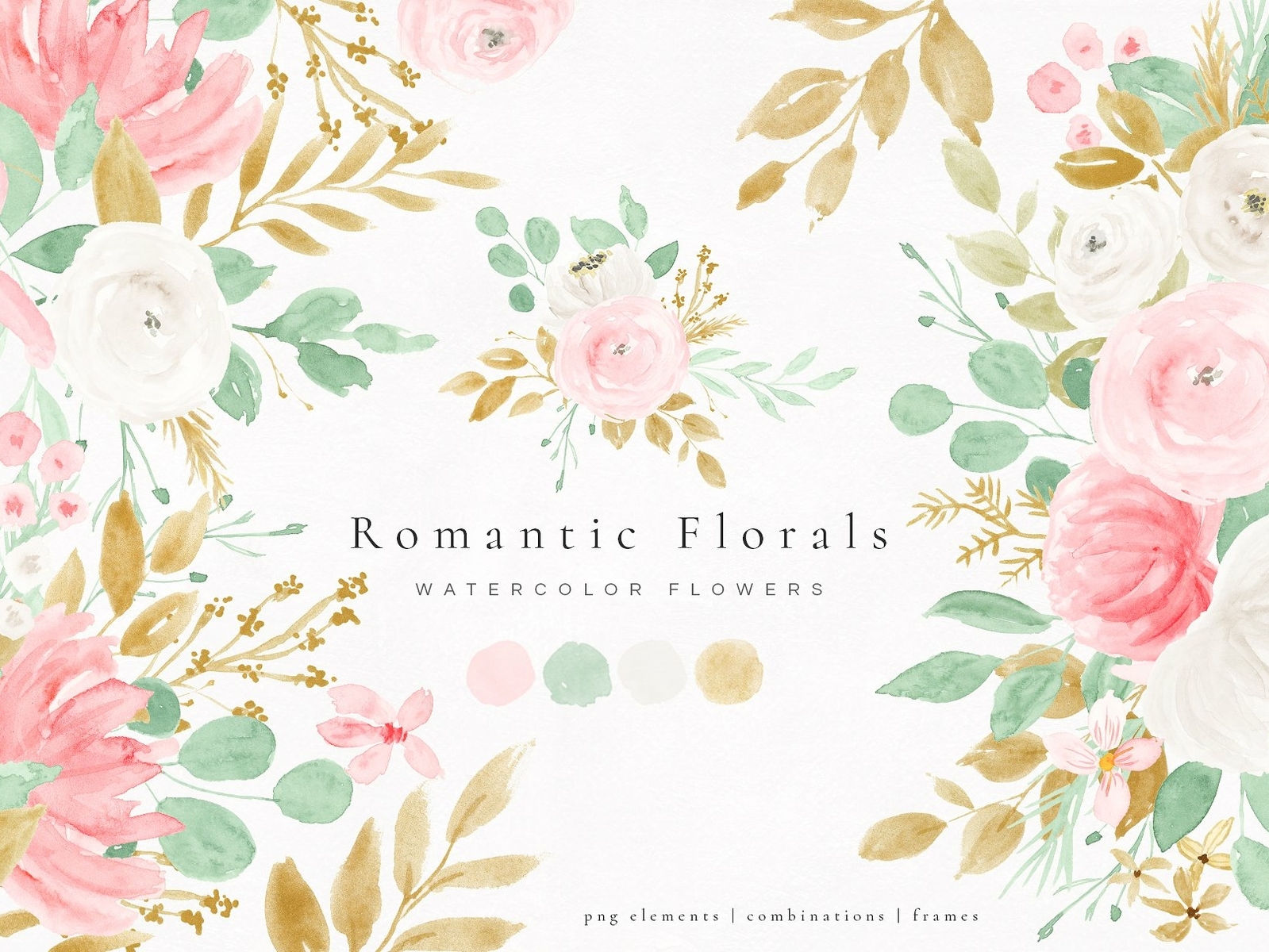 Download Romantic Florals Watercolor Flowers by Graphics Collection on Dribbble