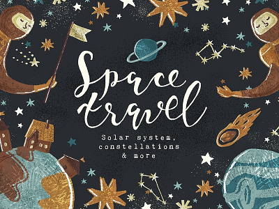 Space Travel Collection astrology astronaut constellation constellations cosmos galaxy galaxy space geometric planets solar systems space space art space illustration space travel collection stars texture travel unicorn universe zodiac