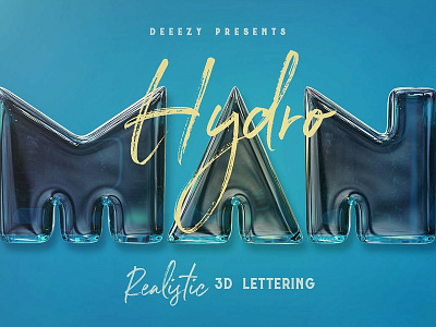 Hydroman – 3D Lettering 3d 3d alphabet 3d font 3d lettering creative font creative typography effects font futuristic glass glass typeface glass typography glossy hydroman lettering realistic realistic 3d lettering realistic lettering text effects water lettering