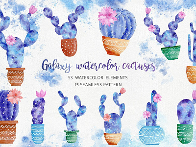Watercolor Galaxy Cactus Collection background cactus cactus design design galaxy galaxy background galaxy cactus galaxy textures illustration pattern seamless patterns texture vector watercolor watercolor elements watercolor galaxy watercolor galaxy background watercolor galaxy cactus watercolor textures