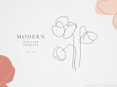 Modern One Line Floral Drawings
