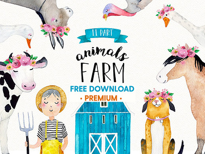 FARM ANIMALS watercolor set animal animal clipart animals farm art background children illustration clipart design design elements farm farm animals farm clipart farm watercolor floral flowers illustration vector watercolor watercolor animals watercolor floral