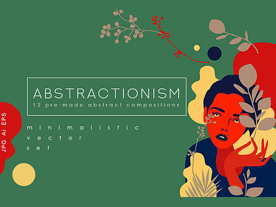 Abstractionism Graphic Set abstract abstract arts abstract composition abstract compositions abstractionism abstractionism graphic set art compositions design design elements elements foliage graphic set greeting cards illustration minimal minimalistic premade vector vector set