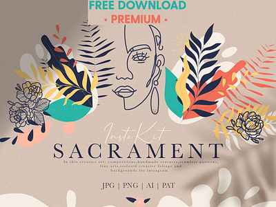 Sacrament Insta Kit artistic background clipart design design elements floral flowers free free download freebie graphic elements illustration insta insta kit pattern sacrament sacrament insta kit seamless patterns textile vector