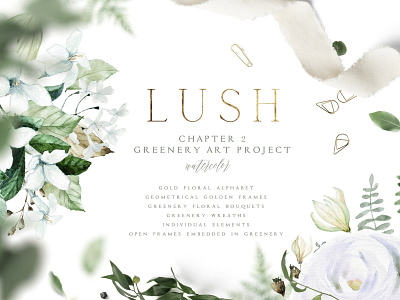 LUSH, chapter 2 Greenery Art Project alphabet art artwork bouquets clipart design design elements floral floral alphabet floral bouquets flowers frames greenery greenery art greenery art project illustration lush pattern patterns wreaths