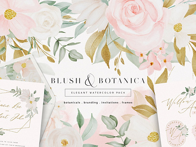 Blush & Botanica Floral Collection background blush blushing botanica botanical clipart collection concept design design elements floral florals flowers gold illustration illustrations patterns vector watercolor wedding