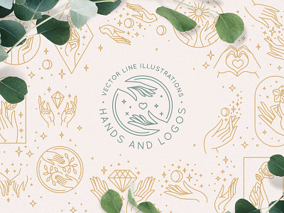 Hands and logos concept design design elements floral flower flowers hand hand logo hands hands design hands logo hands logos illustration line line art line illustration line illustrations line logos moon vector