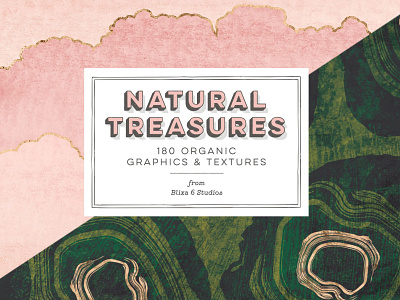 Natural Treasures: 180 Organics background design digital floral gold hand painted illustration lucurious luxury marble natural organic organics pattern patterns textures treasure treasures vector watercolor