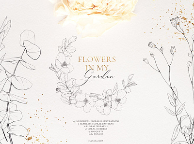 Wildflowers-Pencil sketch collection clipart design elements floral floral clipart flowers flowers clipart graphic design graphic elements graphics illustration pencil pencil sketch collection sketch sketch collection sketching vector wild wildflowers wreaths
