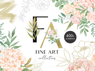 Watercolor Florals Peach & White clipart design design elements fine art graphic assets graphic collection graphics collection illustration peach peach floral peach florals peach flowers watercolor watercolor floral watercolor florals white white floral white florals white flower white flowers