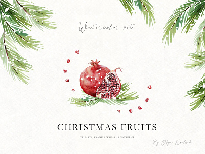 Christmas Fruits Watercolor Set background christmas christmas fruits christmas fruits watercolor christmas pattern clipart design floral flowers fruit fruit watercolor fruits holiday clipart illustration juicy pattern vector watercolor watercolor fruits watercolor set