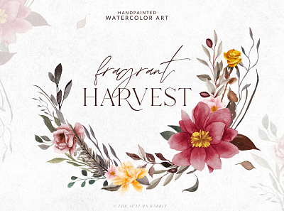 Fragrant Harvest - Fall Clipart autumn background clipart design design elements fall fall clipart floral floral clipart flowers fragrant harves graphic design graphic elements graphics illustration vector watercolor watercolor clipart watercolor fall wedding stationery