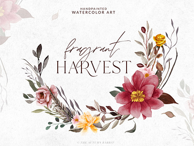 Fragrant Harvest - Fall Clipart autumn background clipart design design elements fall fall clipart floral floral clipart flowers fragrant harves graphic design graphic elements graphics illustration vector watercolor watercolor clipart watercolor fall wedding stationery