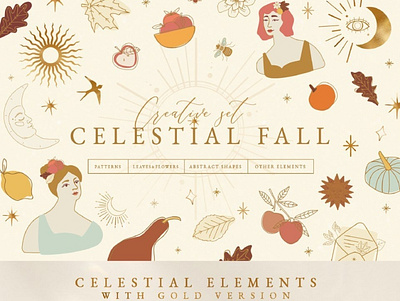 Celestial Fall Graphic Set art autumn autumn fall background celestial clipart colorful design design elements elements fall graphic graphic assets graphic element graphic elements graphic set graphics graphics collection illustration vector