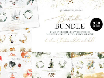 Watercolor Bundle animal autumn background clipart design fall floral graphic graphic design graphic elements graphics illustration vector watercolor watercolor bundle watercolor design watercolor elements watercolor floral watercolor graphic watercolour