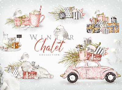 Winter Chalet Collection background chalet chalet collection christmas clipart clipart design graphic graphic design graphic elements graphics illustration patterns seamless vector winter winter chalet winter collection winter design winter elements winter graphics
