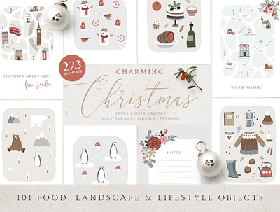 Charming Christmas card, Map creator bouquet card cards charming christmas christmas clipart christmas design christmas map clipart design floral flowers illustration map map creator map design map template nordic vintage xmas