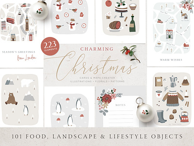 Charming Christmas card, Map creator bouquet card cards charming christmas christmas clipart christmas design christmas map clipart design floral flowers illustration map map creator map design map template nordic vintage xmas