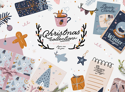 Cute Christmas collection christmas christmas collection clipart cute cute animals cute art cute christmas cute christmas collection design elements graphic graphic design graphic illustration graphics holiday illustration pattern seamless patterns vector winter