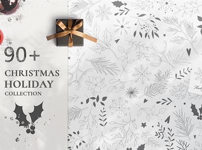 Christmas Holiday collection art christmas christmas card christmas clipart christmas holiday christmas holiday collection christmas holiday design collection design design elements elegant floral graphic graphics illustration tree vector winter wreaths xmas