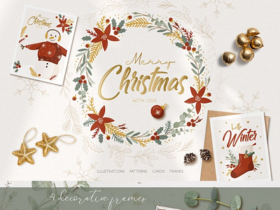 Christmas Winter illustrations,cards background card cards christmas christmas clipart christmas design christmas winter clip art clipart design digital art gold illustration illustrations invitation new year wedding winter illustration winter illustrations xmas