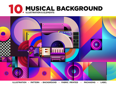 10 Music Illustration Background abstract abstract shapes background color design graphic graphics illustration illustration art illustration design illustration digital illustrations music music illustration music illustrations poster poster design posters shape vector