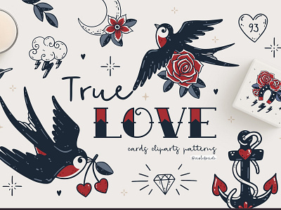 True Love Collection background bird card cards design graphic graphic design graphics greeting card hand drawn heart illustration love love clipart love collection lovely poster posters rose vector