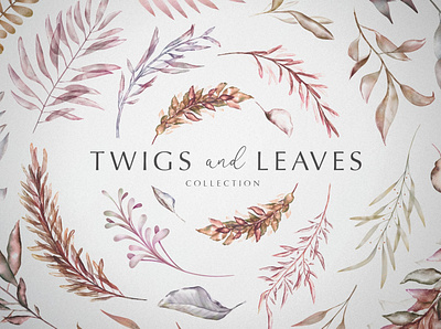 Twigs and Leaves design floral floral frame flowers graphic graphic design graphic elements graphics greenery frame illustration illustrations leave leaves leaves frame minimal twigs wall art watercolor leaves watercolor wedding wreaths