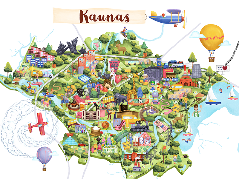 kaunas tourist map