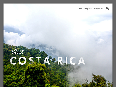 Visit Costa Rica concept landing page